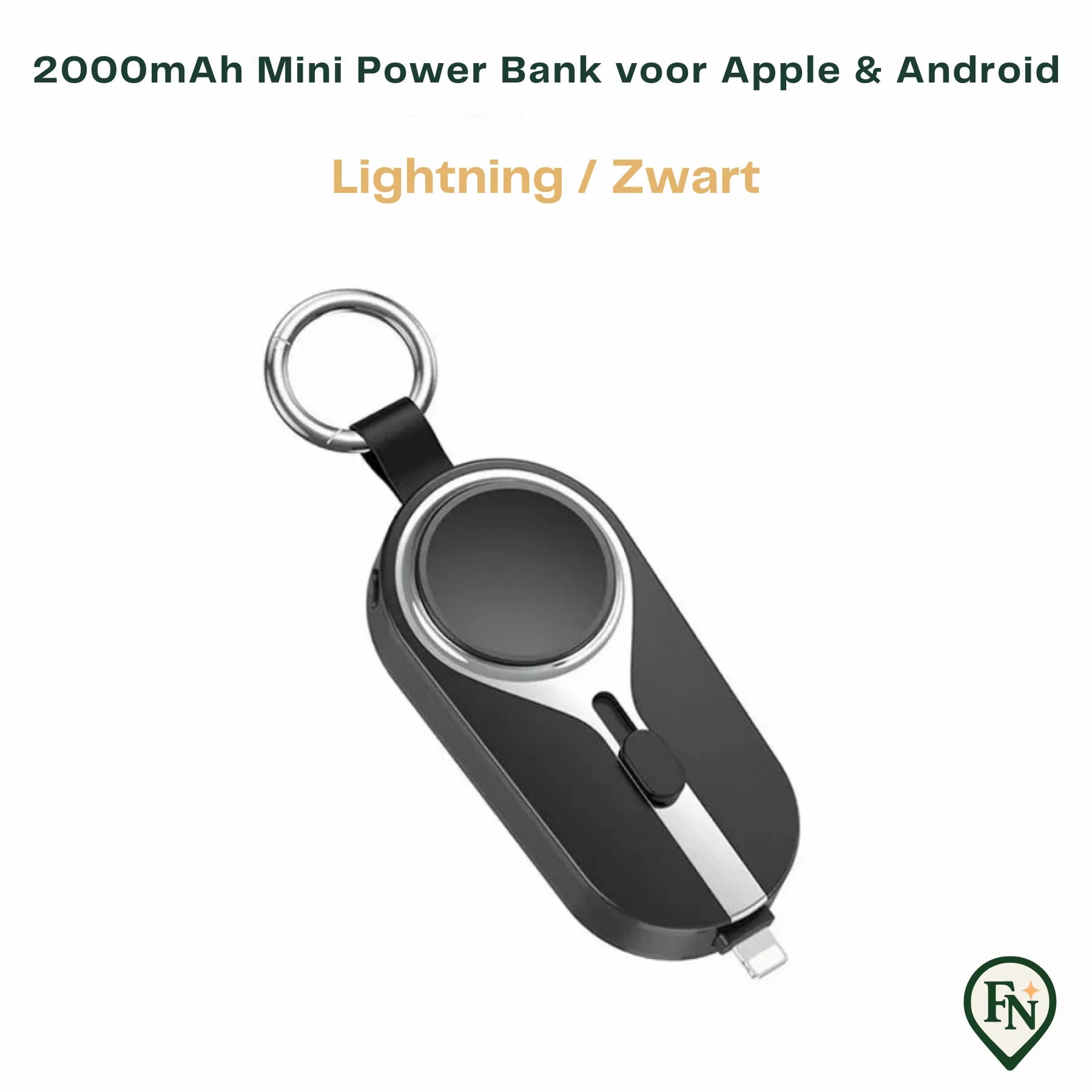 2-in-1 PowerBank Zwart / Lightning