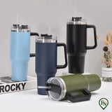 40OZ Stro Isolatie Cup met Handvat Draagbare Auto Roestvrij Staal Koffie Waterfles Grote Capaciteit Reizen BPA Gratis