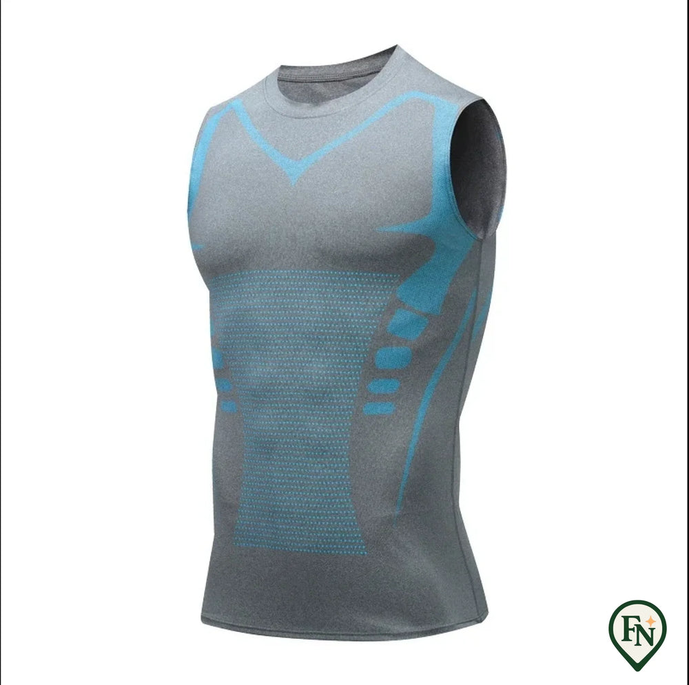 2Ionisch vormgevend vest voor heren IJszijde Afslankvest Body Shaper Compressieshirts Tanktop Buikcontrole Mouwloze