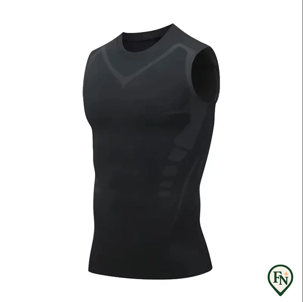 2Ionisch vormgevend vest voor heren IJszijde Afslankvest Body Shaper Compressieshirts Tanktop Buikcontrole Mouwloze