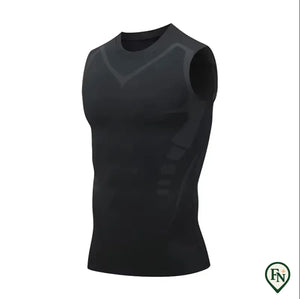 2Ionisch vormgevend vest voor heren IJszijde Afslankvest Body Shaper Compressieshirts Tanktop Buikcontrole Mouwloze